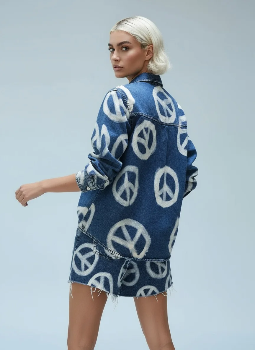 AI-generated fashion model 3/4 angle pose - accurate garment reproduction