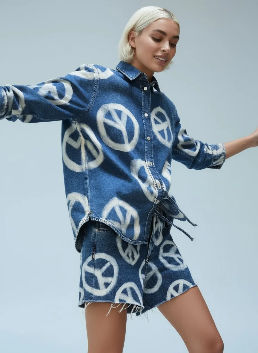 AI-generated fashion model seated pose pose - accurate garment reproduction