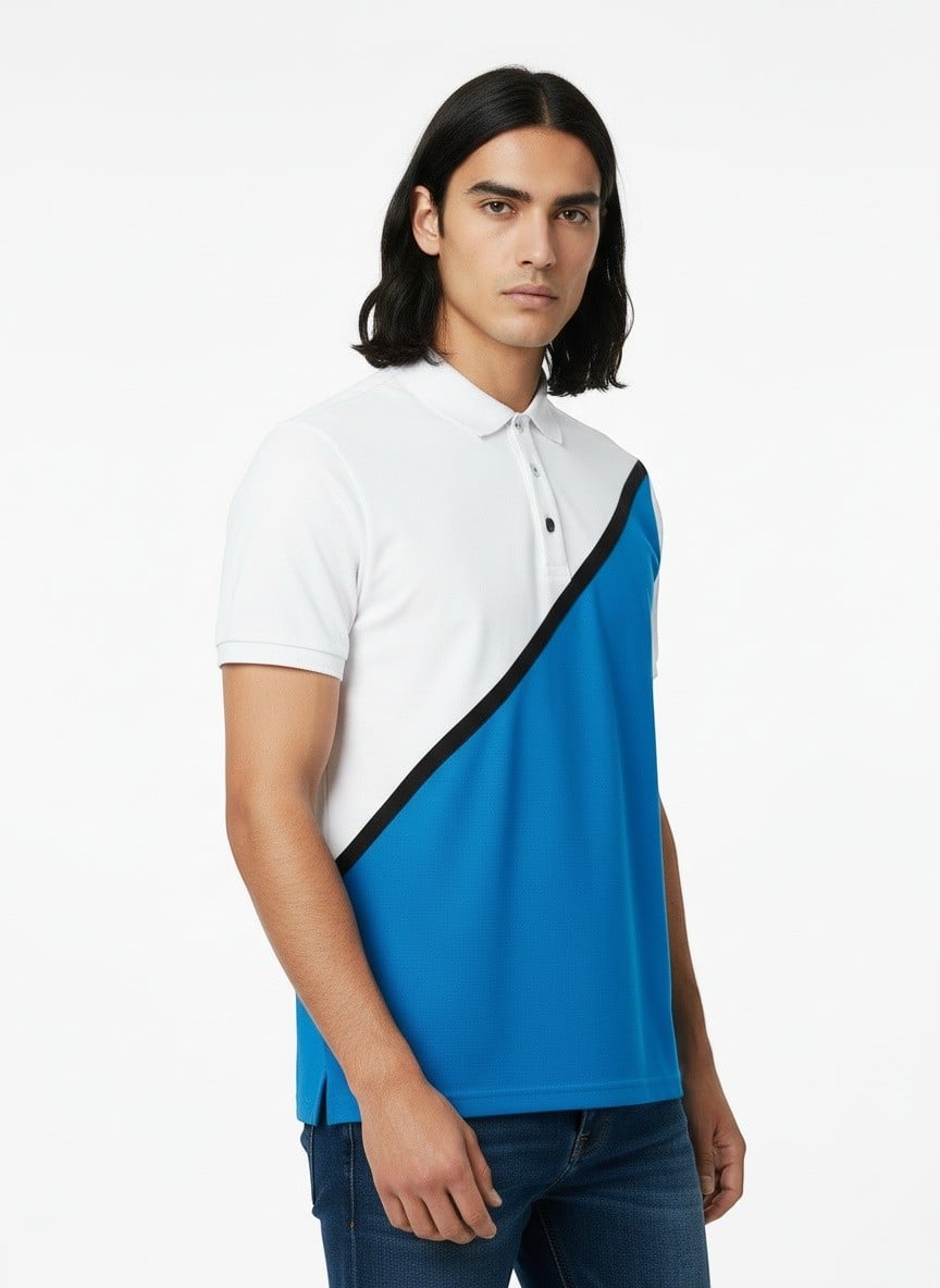 AI-generated fashion photo front facing top focus angle