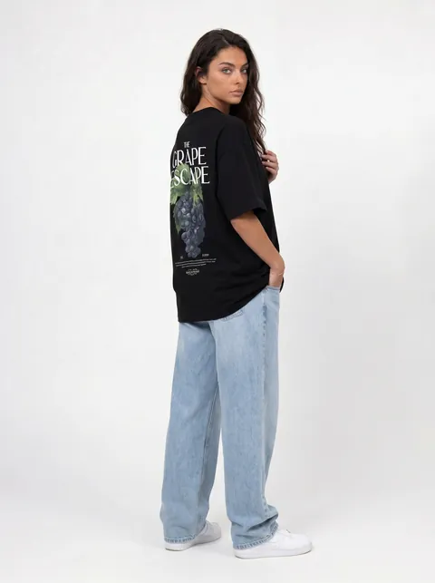 AI-generated three-quarter back angle highlighting the tee’s rear graphic