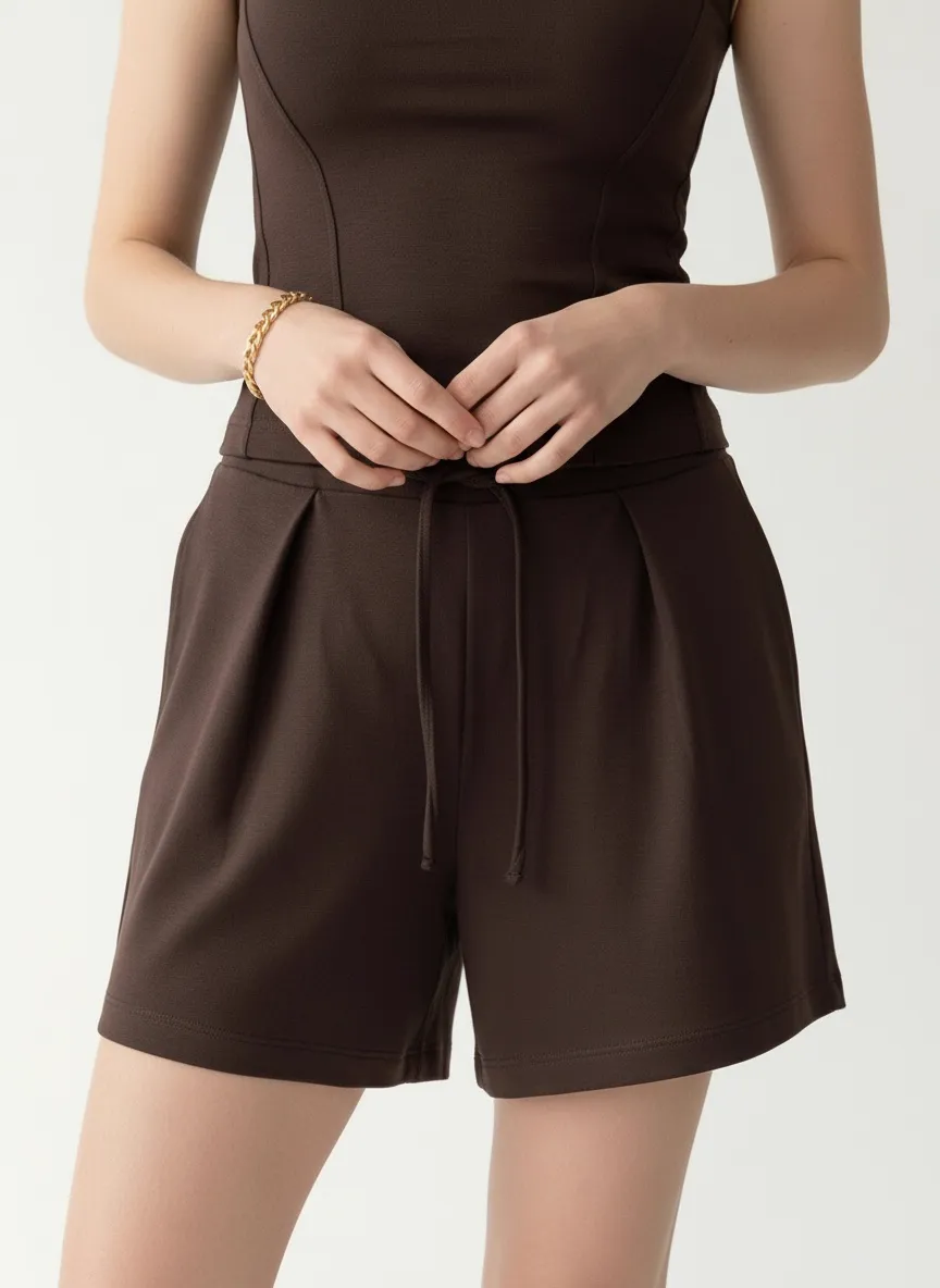 AI-generated model wearing Brown comfortwear — pose 4