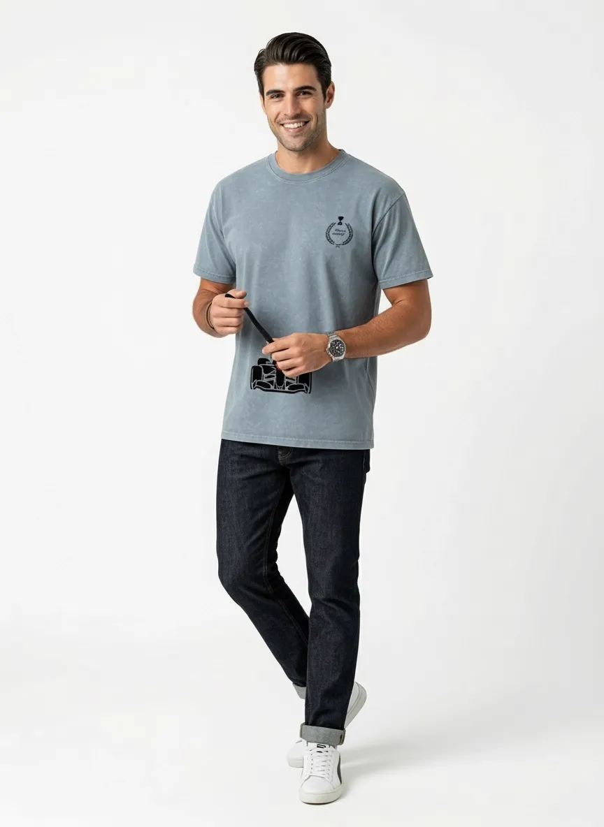 AI-generated — graphic tee three-quarter angle