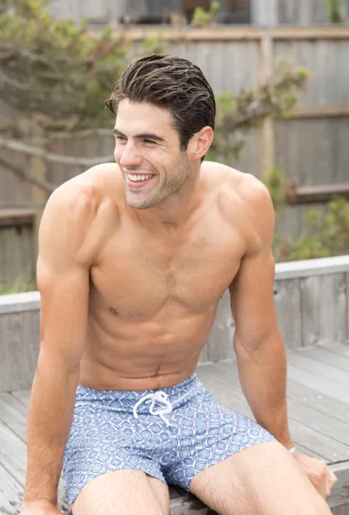 Face reference — dark-haired male model, casual look